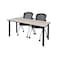 Kee Rectangle Tables > Training Tables > Kee Table & Chair Sets, 66 W, 24 L, 29 H, Maple MT6624PLBPBK23BK - alternate 1